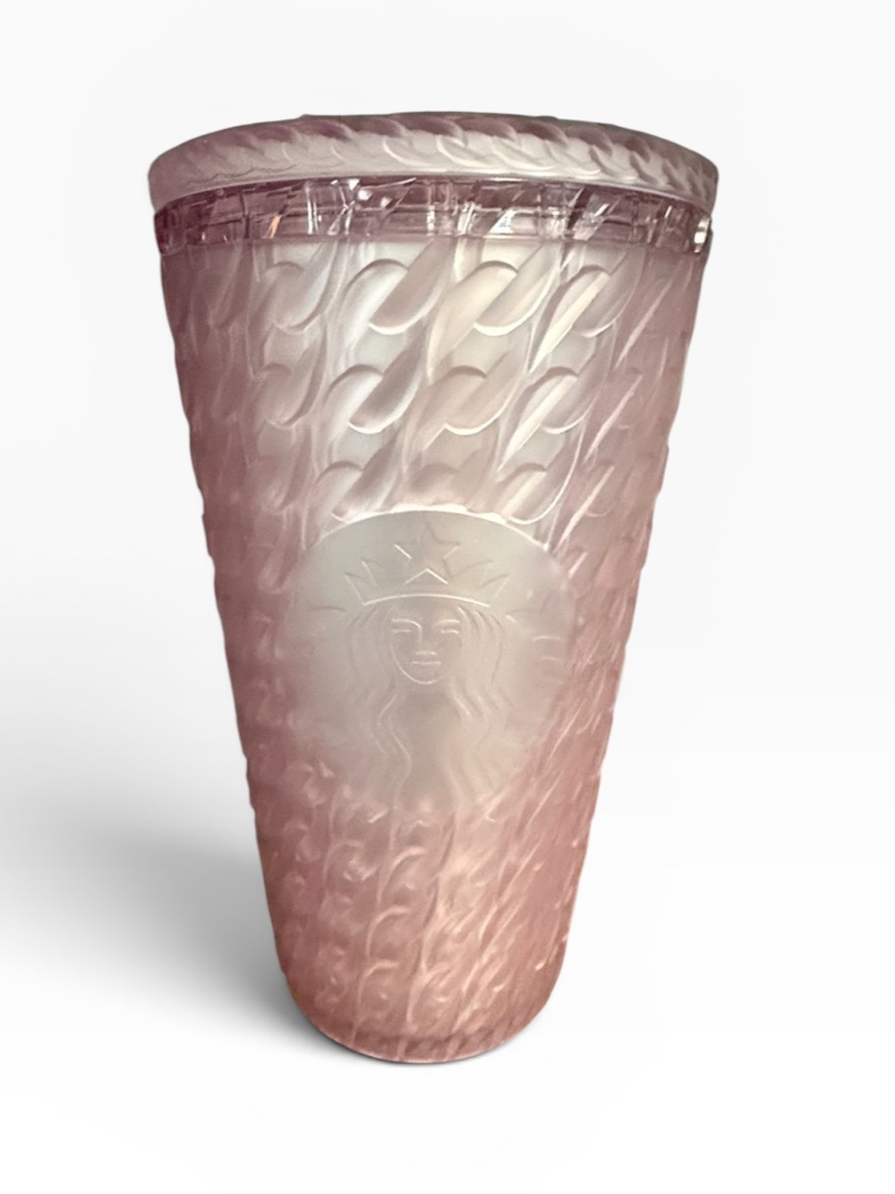 Starbucks Pink Embossed Tumbler Reusable Cup - NEW
